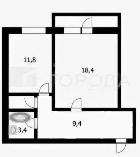 1-к. квартира, 49 м, 5/7 эт. - Фото 0