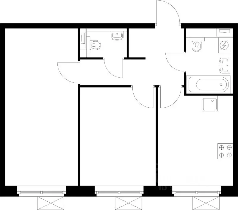 2-к кв. Московская область, Котельники Парковый мкр, 1к20 (53.0 м) - Фото 2
