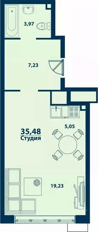 1-к кв. Башкортостан, Уфа ул. Ивана Спатара, 14 (35.48 м) - Фото 0