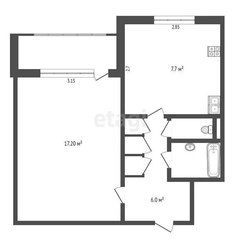 1-комнатная квартира: Новый Уренгой, район Северная Жилая Часть, ... - Фото 1