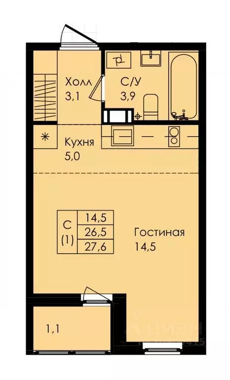 Студия Ленинградская область, Коммунар Гатчинский район, ул. ... - Фото 0