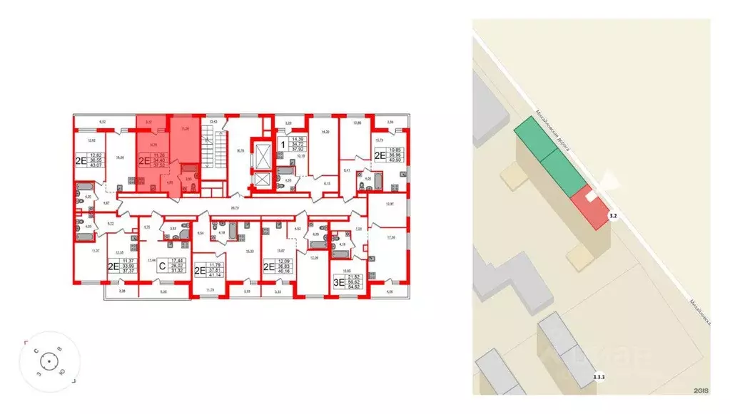 Квартира, 1 комната, 37.52 м - Фото 1