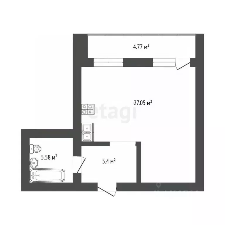 1-к кв. Самарская область, Самара просека 5-я, 129 (42.8 м) - Фото 0