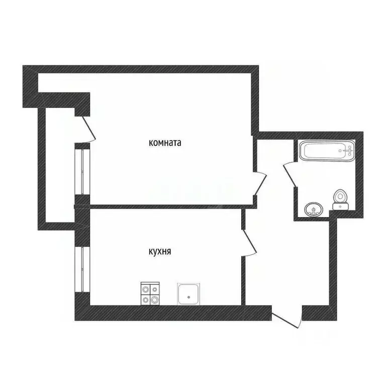 1-к кв. Ленинградская область, Кириши ул. Декабристов Бестужевых, 8 ... - Фото 2