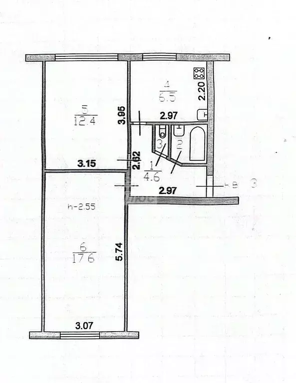 2-к кв. Пензенская область, Кузнецк ул. Энергетиков, 2 (44.0 м) - Фото 1