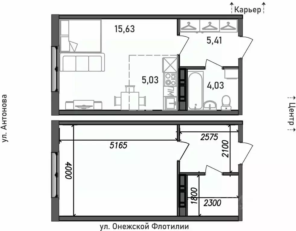 1-к кв. Карелия, Петрозаводск ул. Онежской Флотилии, 10 (30.1 м) - Фото 0