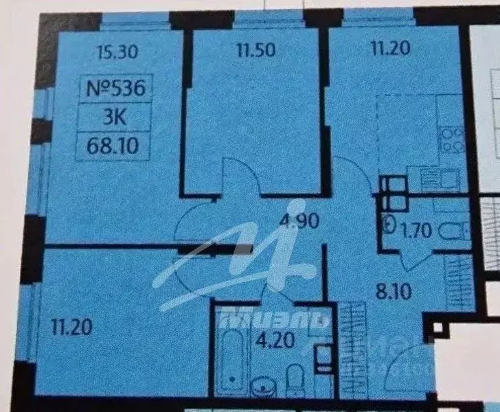 3-к кв. Московская область, Люберцы ул. Солнечная, 6 (67.7 м) - Фото 2