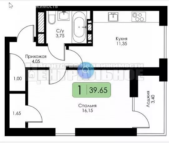 1-комнатная квартира: Смоленск, ЖК Среда (39.65 м) - Фото 0