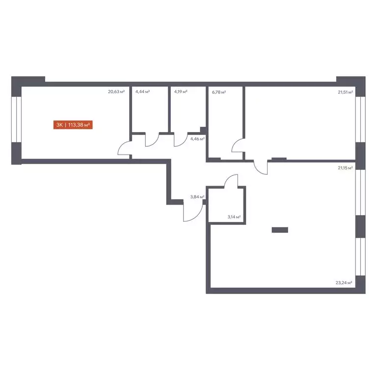 3-комнатная квартира: Томск, Красноармейская улица, 144 (113.38 м) - Фото 1