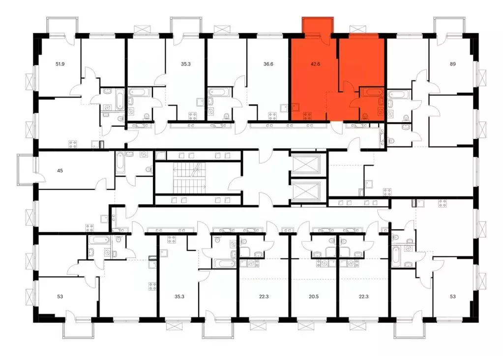 1-к кв. Татарстан, Казань Нокса Парк жилой комплекс, 8 (42.6 м) - Фото 1