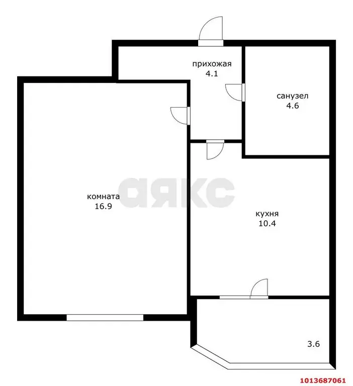 1-комнатная квартира: Краснодар, улица Григория Булгакова, 6 (36 м) - Фото 0