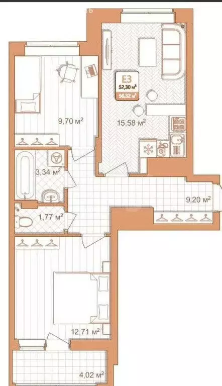 3-комнатная квартира: Тула, 2-й Клинской проезд, 8 (54 м) - Фото 1