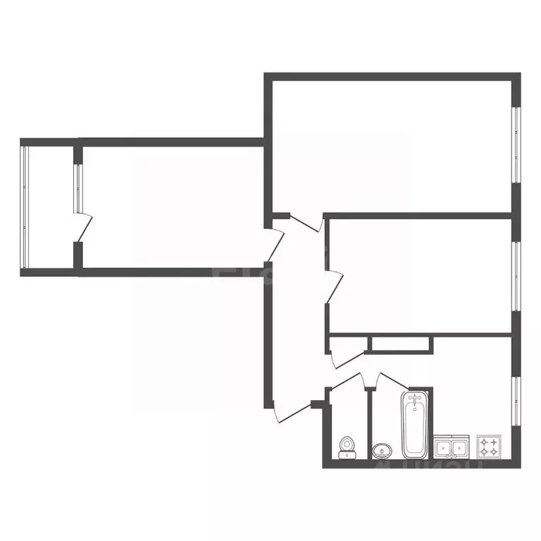 3-к кв. Санкт-Петербург аллея Поликарпова, 3к1 (60.1 м) - Фото 2