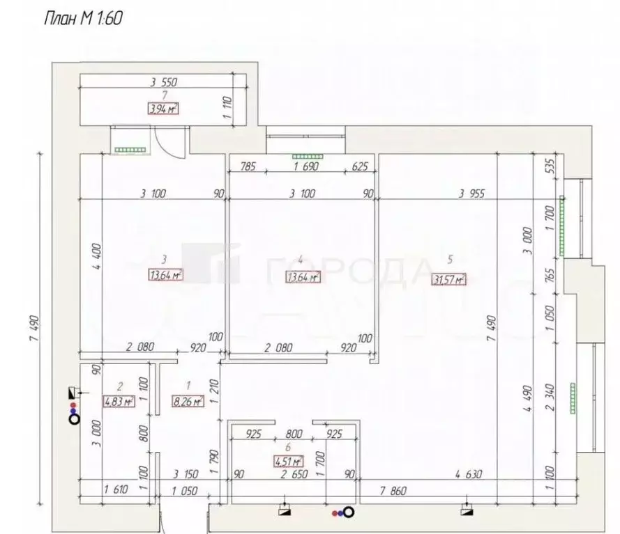3-к кв. Алтайский край, Барнаул Взлетная ул., 2Г (75.5 м) - Фото 2