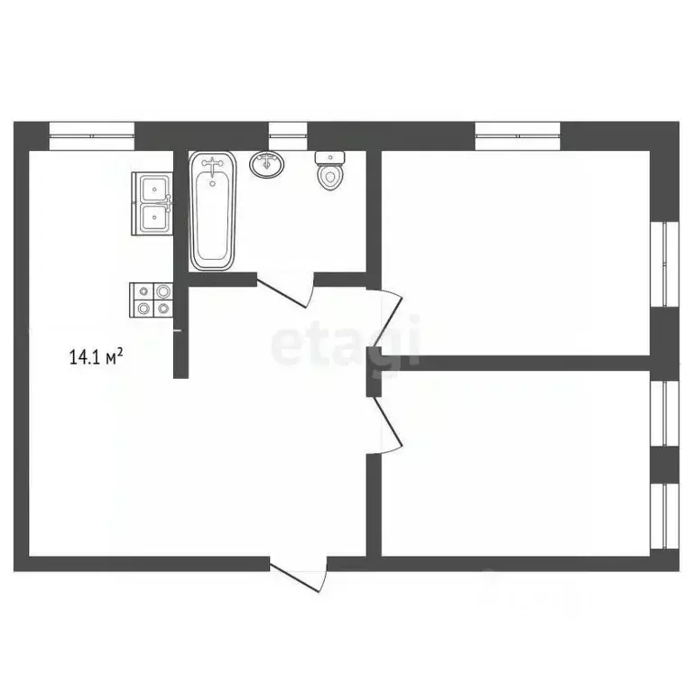2-к кв. Калининградская область, Советск Кировоградская ул., 7 (66.8 ... - Фото 1