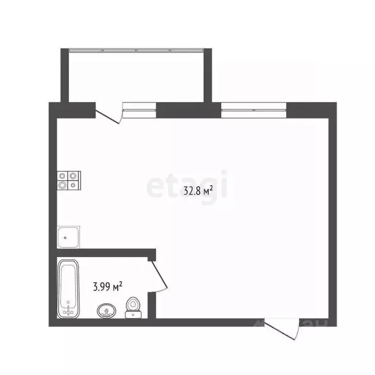 1-к кв. Коми, Сыктывкар Интернациональная ул., 215 (37.1 м) - Фото 1