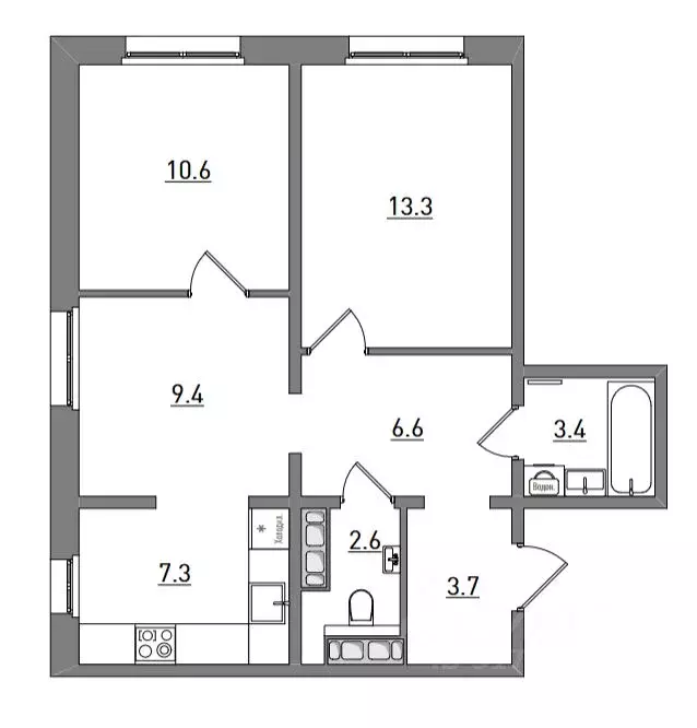 3-к кв. Кировская область, Киров ул. Чистопрудненская, 13А (56.9 м) - Фото 1