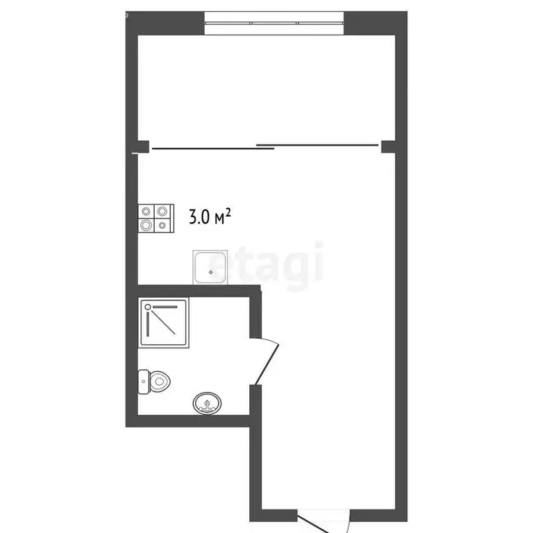 Квартира-студия: Ялта, улица Блюхера, 19 (31 м) - Фото 1