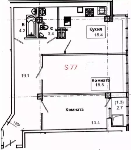 2-к кв. Ставропольский край, Пятигорск ул. Пестова (77.0 м) - Фото 0