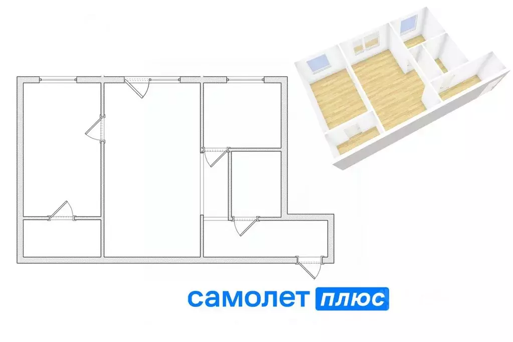 2-к кв. Кемеровская область, Кемерово ул. 9 Января, 4 (46.6 м) - Фото 1