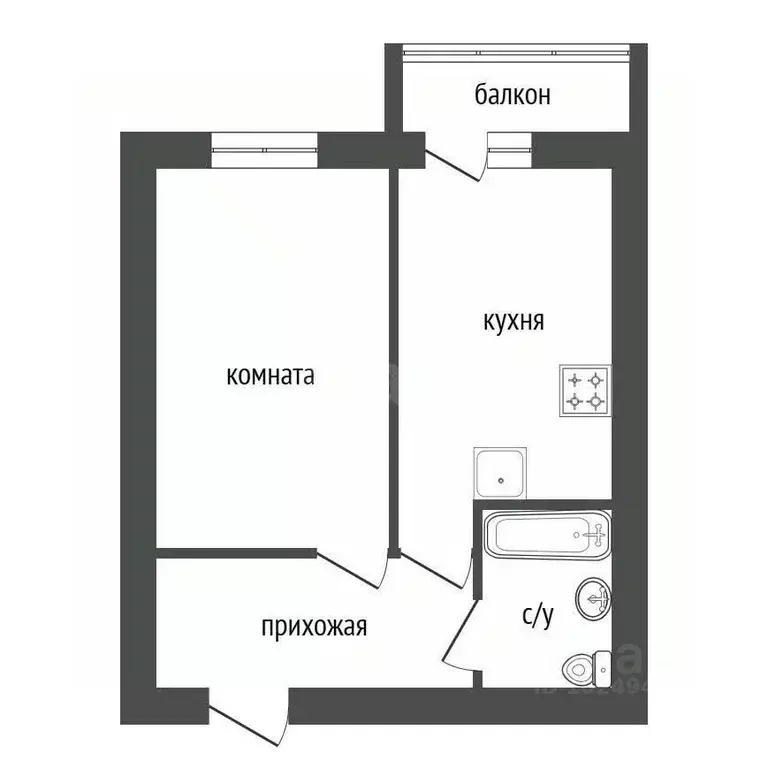 1-к кв. Башкортостан, Уфа ул. Героя Зорина, 1 (31.4 м) - Фото 2