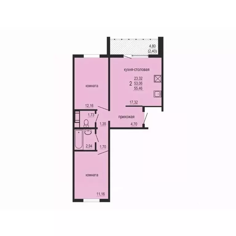 2-к кв. Челябинская область, Челябинский городской округ, пос. ... - Фото 1