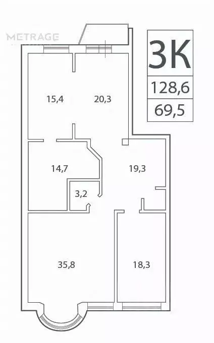 3-к кв. Новосибирская область, Новосибирск Сибирская ул., 57 (128.6 м) - Фото 1