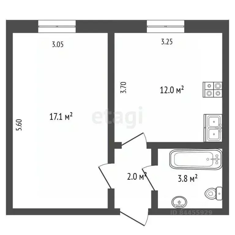 2-к кв. Ростовская область, Таганрог ул. Чехова, 322 (35.0 м) - Фото 1