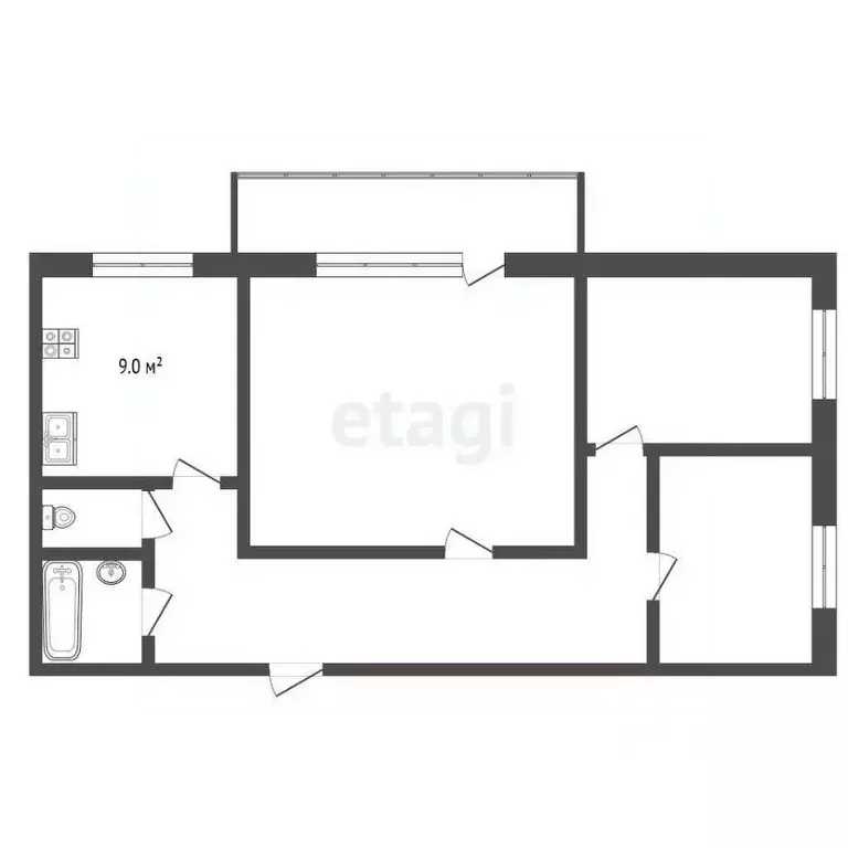 3-к кв. Владимирская область, Муром ул. Машинистов, 25 (58.0 м) - Фото 1