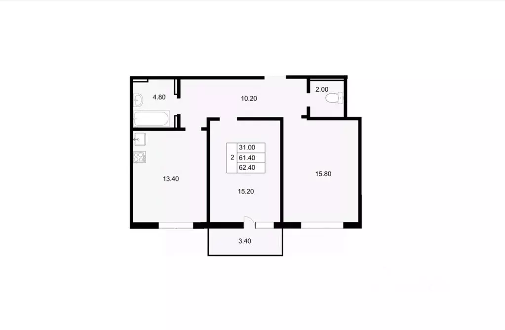 2-к кв. Краснодарский край, Краснодар ул. Героев-Разведчиков, 11 (62.4 ... - Фото 1