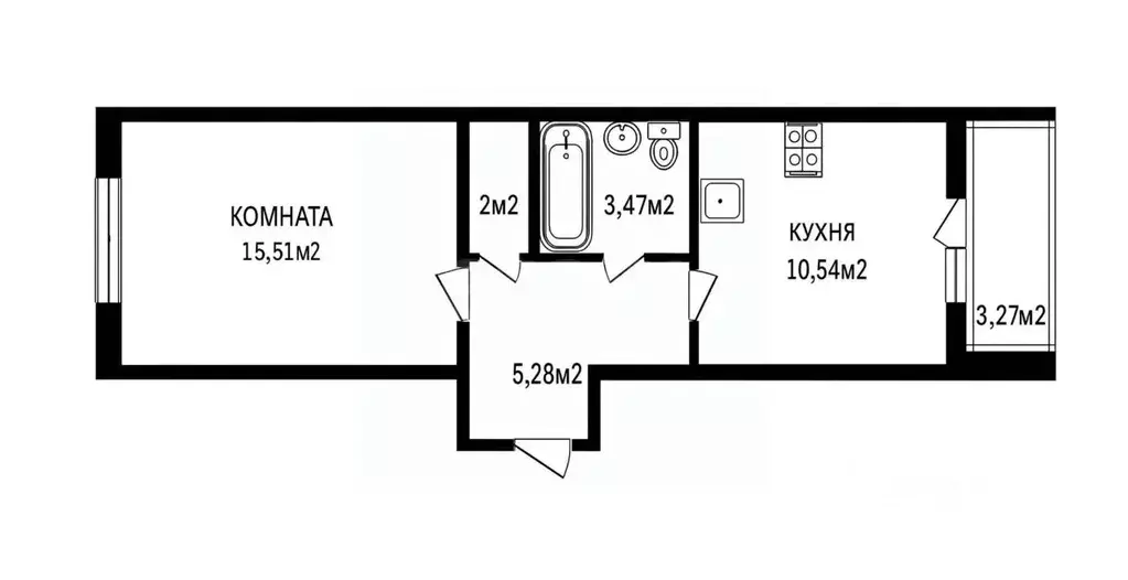 1-к кв. Псковская область, Псков ул. Юности, 22 (36.5 м) - Фото 2
