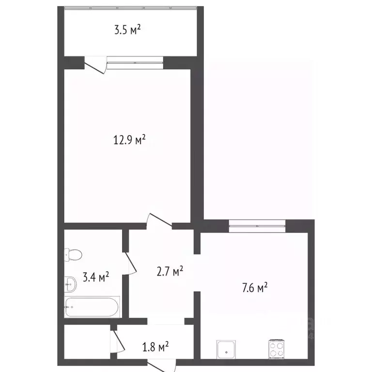 1-к кв. Севастополь ул. Героев Бреста, 15 (31.2 м) - Фото 1