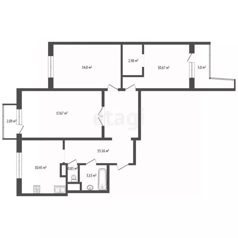 3-к кв. Москва Можайское ш., 4К1 (75.1 м) - Фото 2