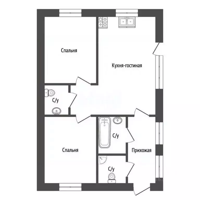 Дом в Крым, Сакский район, с. Лесновка ул. Крымская (100 м) - Фото 2