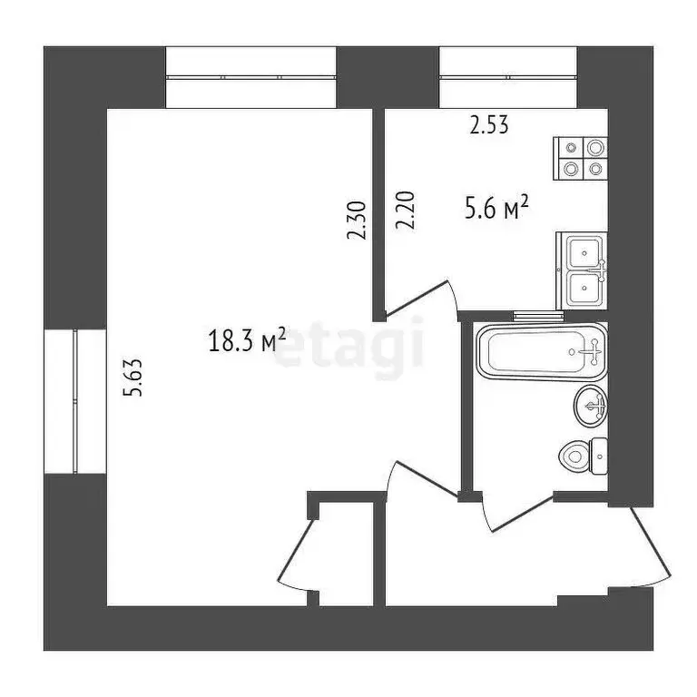 1-комнатная квартира: Ижевск, улица Лихвинцева, 60 (30.8 м) - Фото 1