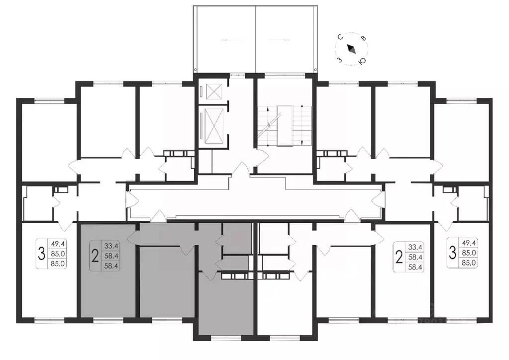 2-к кв. Воронежская область, Воронеж ул. Шишкова, 140Б/21 (58.4 м) - Фото 1