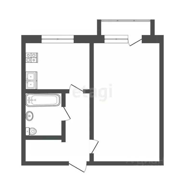 1-к кв. Мордовия, Саранск ул. Розы Люксембург, 22А (31.0 м) - Фото 2