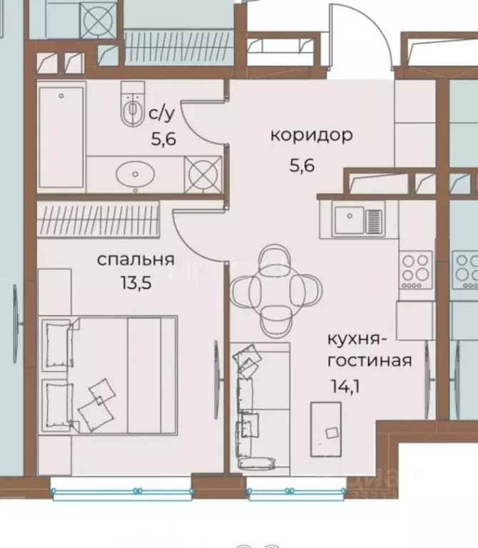 1-к кв. Москва ул. Нижние Мневники, 7 (38.6 м) - Фото 2