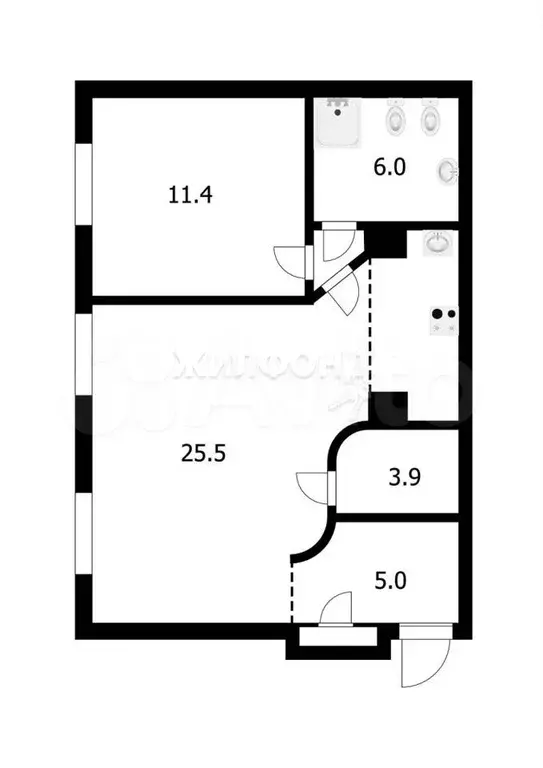 2-к. квартира, 60,8 м, 2/5 эт. - Фото 0