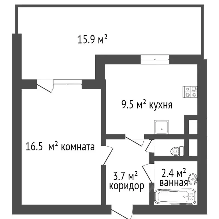 1-к кв. Санкт-Петербург просп. Большевиков, 7к3 (43.0 м) - Фото 1