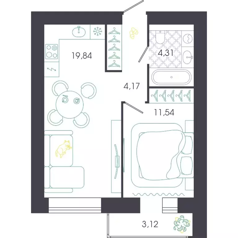 1-комнатная квартира: Пенза, Колышлейская улица, 7 (41.42 м) - Фото 1