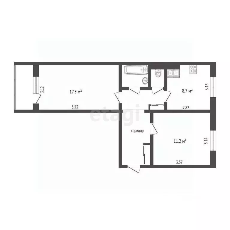 2-к кв. Ямало-Ненецкий АО, Ноябрьск Советская ул., 54 (50.8 м) - Фото 1