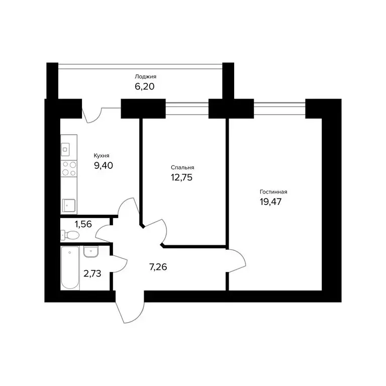 2-комнатная квартира: Ярославль, улица Александра Додонова, 10к4 ... - Фото 0