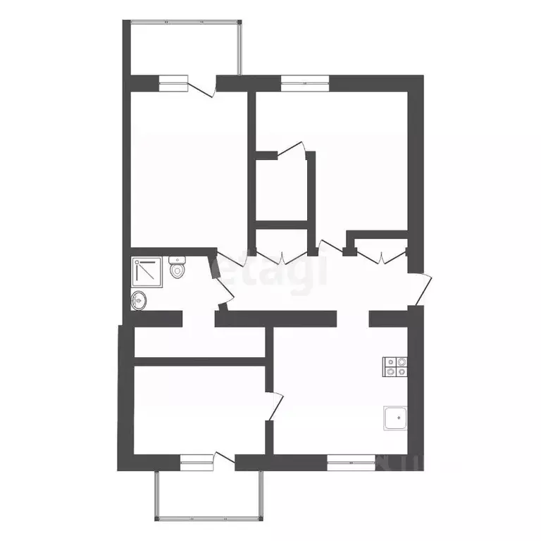 3-к кв. Тульская область, Новомосковск Московская ул., 18 (68.0 м) - Фото 1