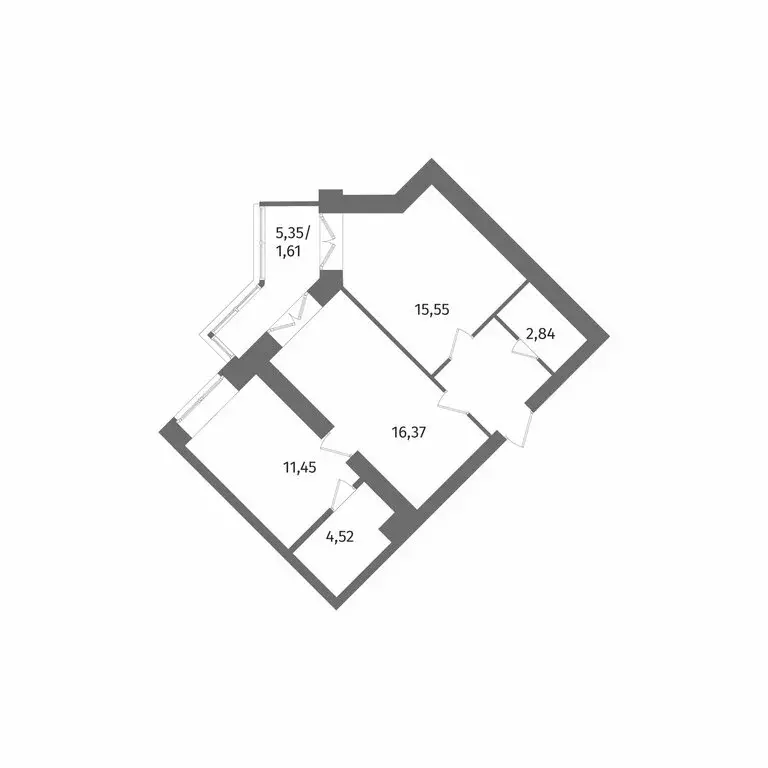 2-комнатная квартира: Санкт-Петербург, Лиственная улица, 20к2 (57.6 м) - Фото 1