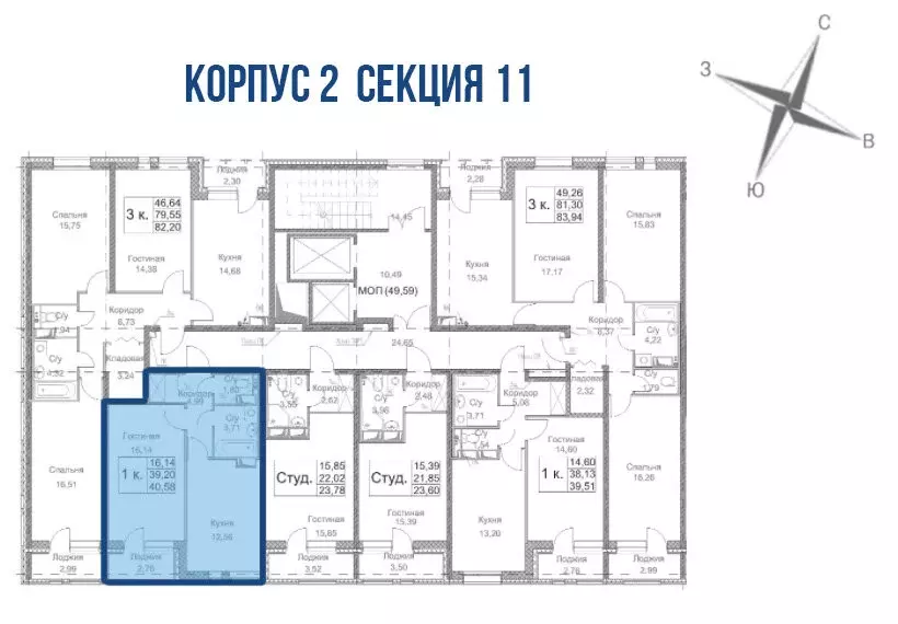 1-комнатная квартира: Санкт-Петербург, Земледельческая улица, 3 (40.58 ... - Фото 1