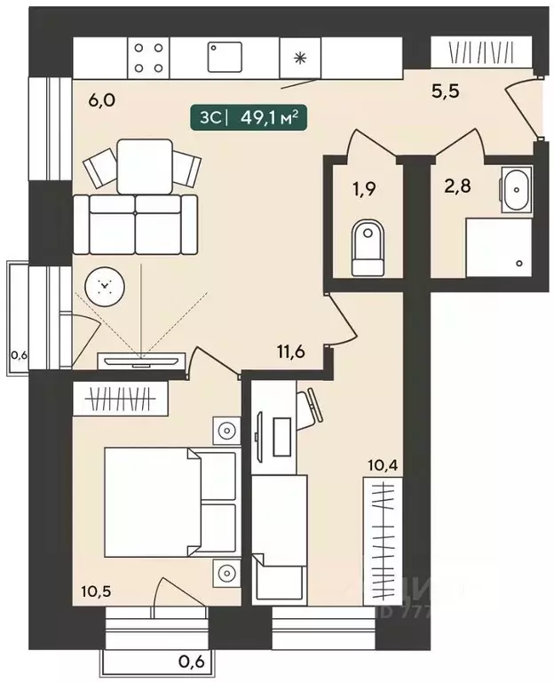 3-к кв. Новосибирская область, Мошковский район, пос. Октябрьский ... - Фото 0