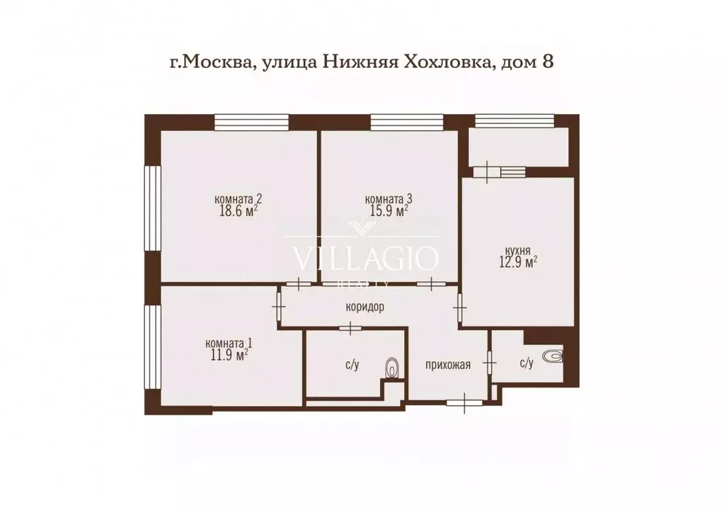 3-к кв. Москва ул. Нижняя Хохловка, 8 (76.3 м) - Фото 1