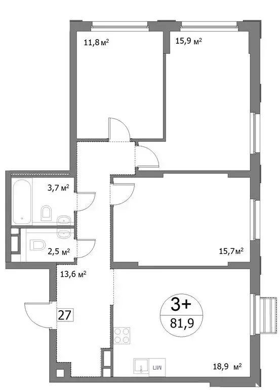 3-комнатная квартира: Нижний Новгород, улица Сергея Акимова, 50 (81.9 ... - Фото 0