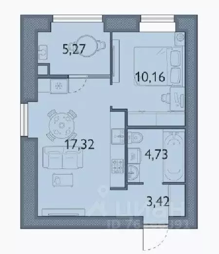 1-к кв. Брянская область, Брянский район, пос. Мичуринский, ... - Фото 1